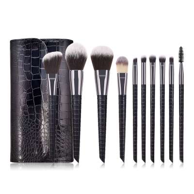 Private label Customize  Crocodile Pattern synthetic hair makeup brush kit  For Cosmetic beauty  Shop